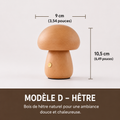 Lampe Champignon en Bois LED Rechargeable