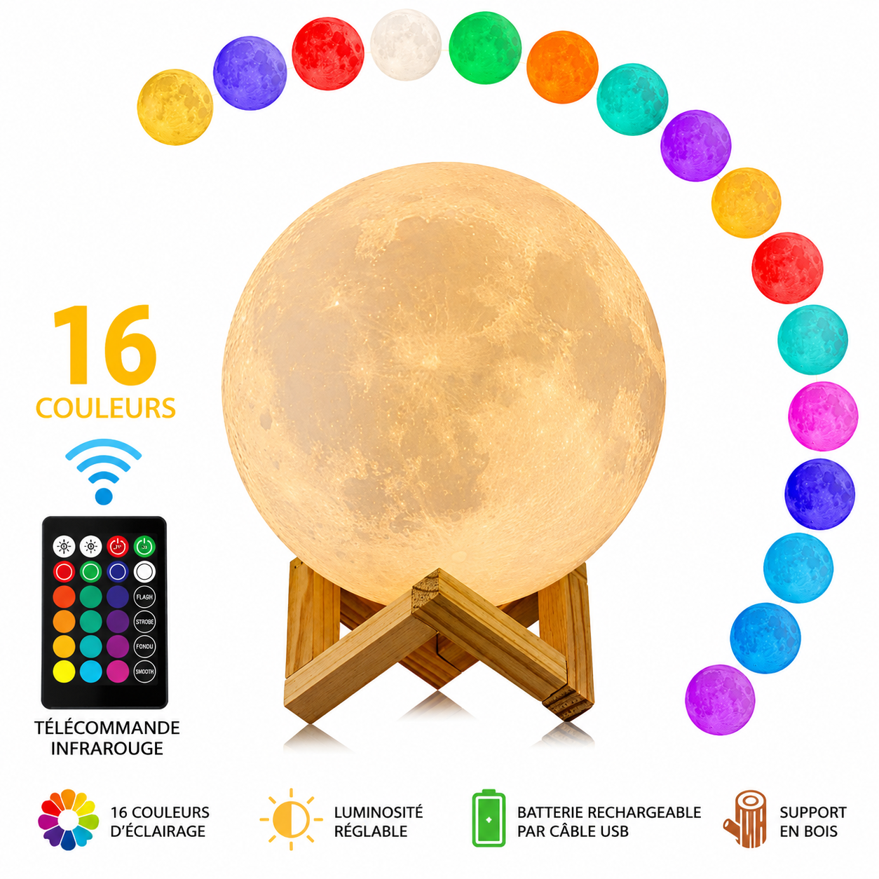 Lampe Lune 3D