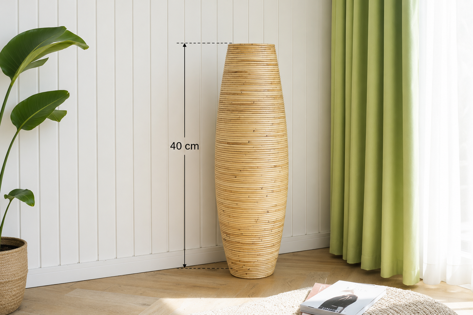 Vase en Rotin Indonésien Naturel