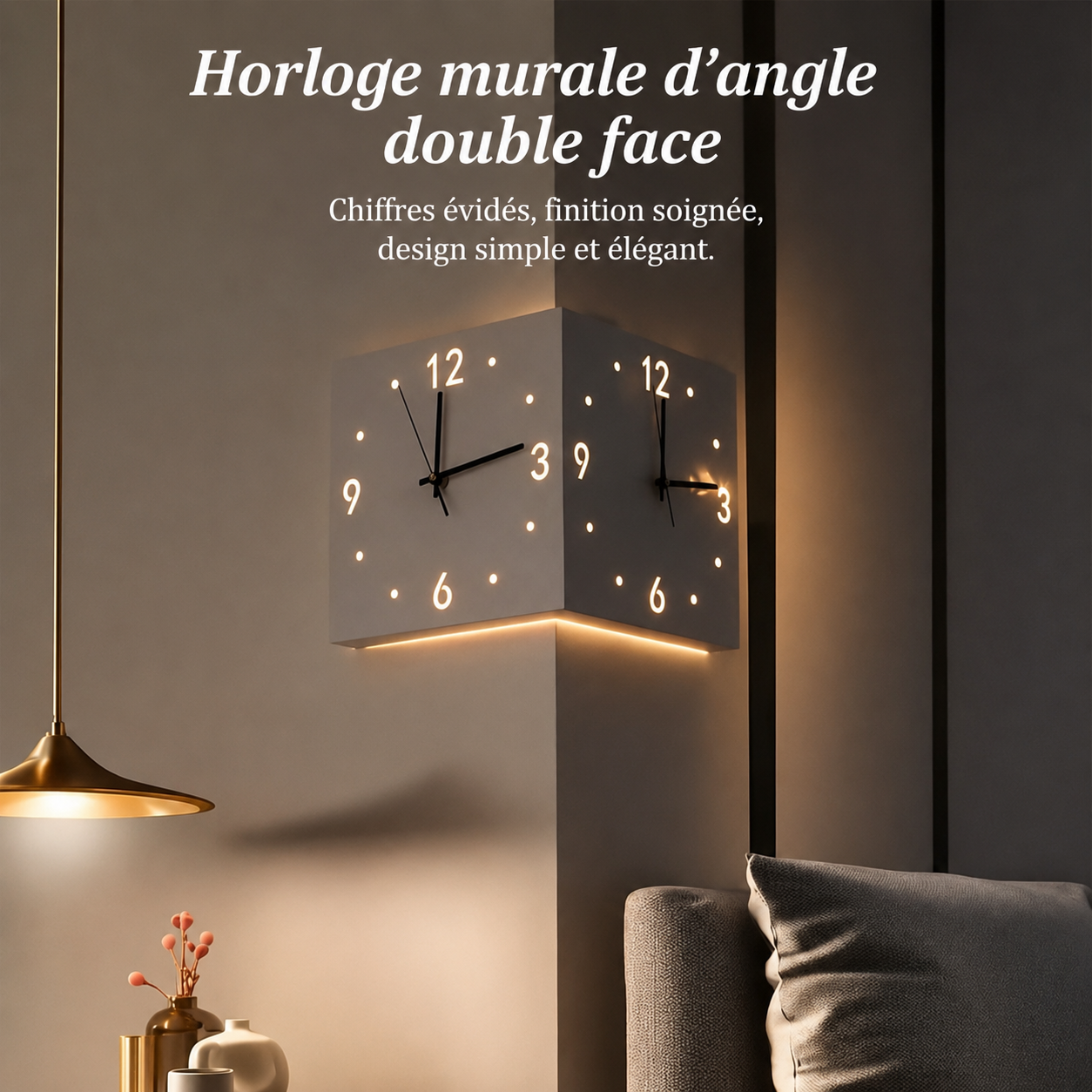 Horloge Murale LED Double Face