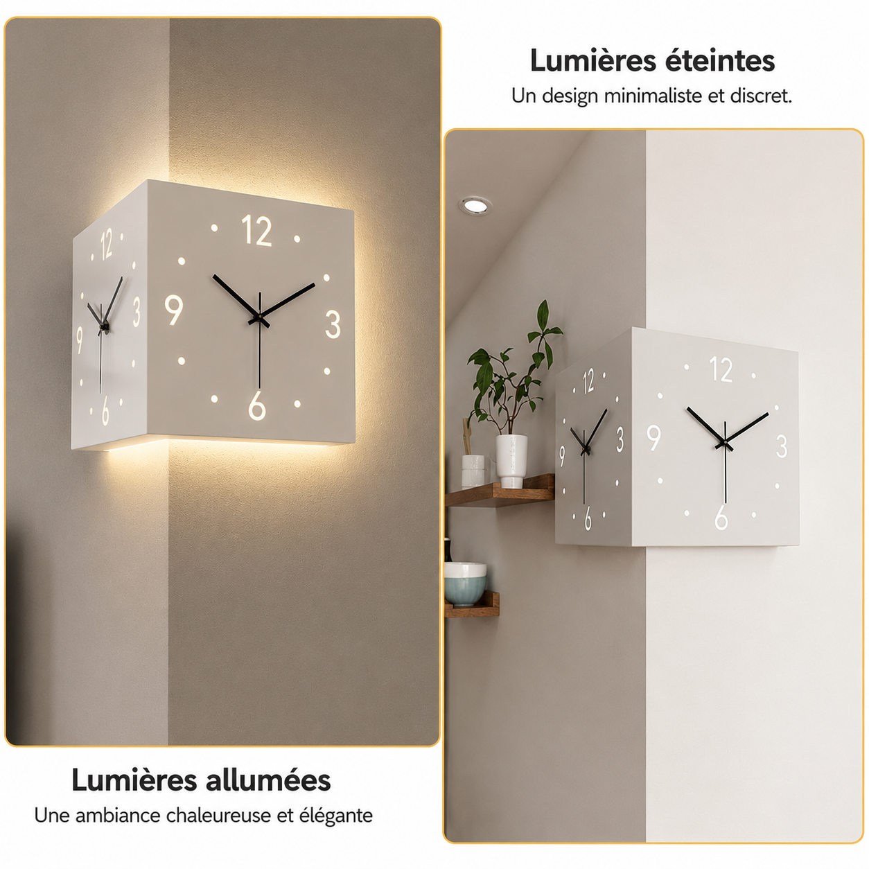 Horloge Murale LED Double Face