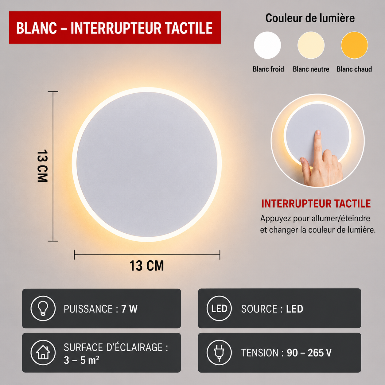 Applique Murale LED Ronde