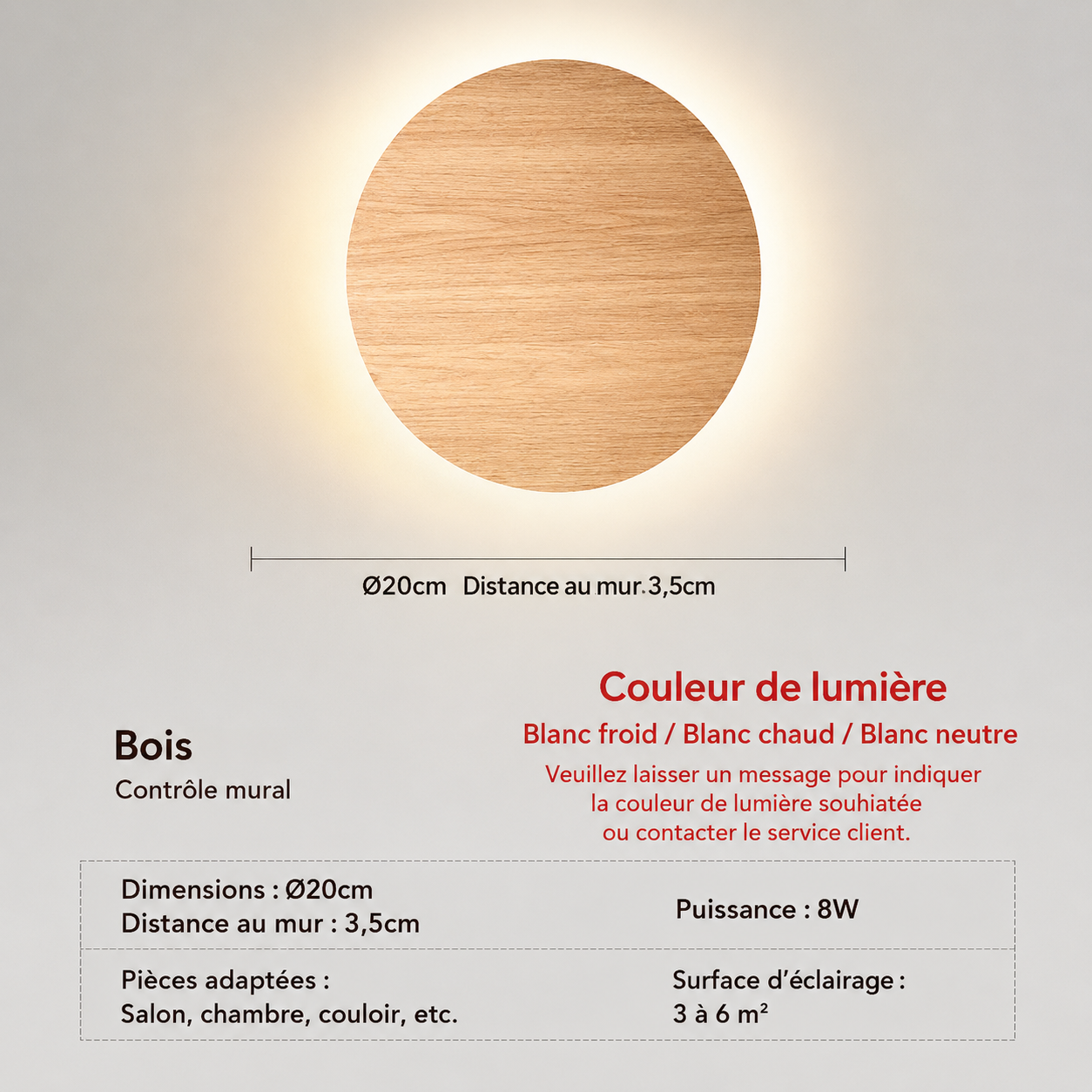 Applique Murale LED Ronde