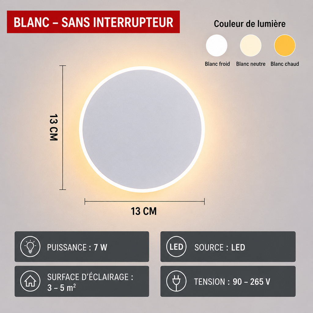 Applique Murale LED Ronde